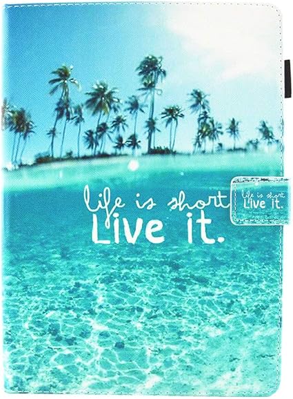 Ffish Custodia Per Ipad 10 2 Smart Folio Cover Case Con Funzione Pencil Holder Automatica Wake Sleep Supporto Cover Per Ipad 7 Generazione 19 La Vita E Breve Vivila Amazon It Elettronica