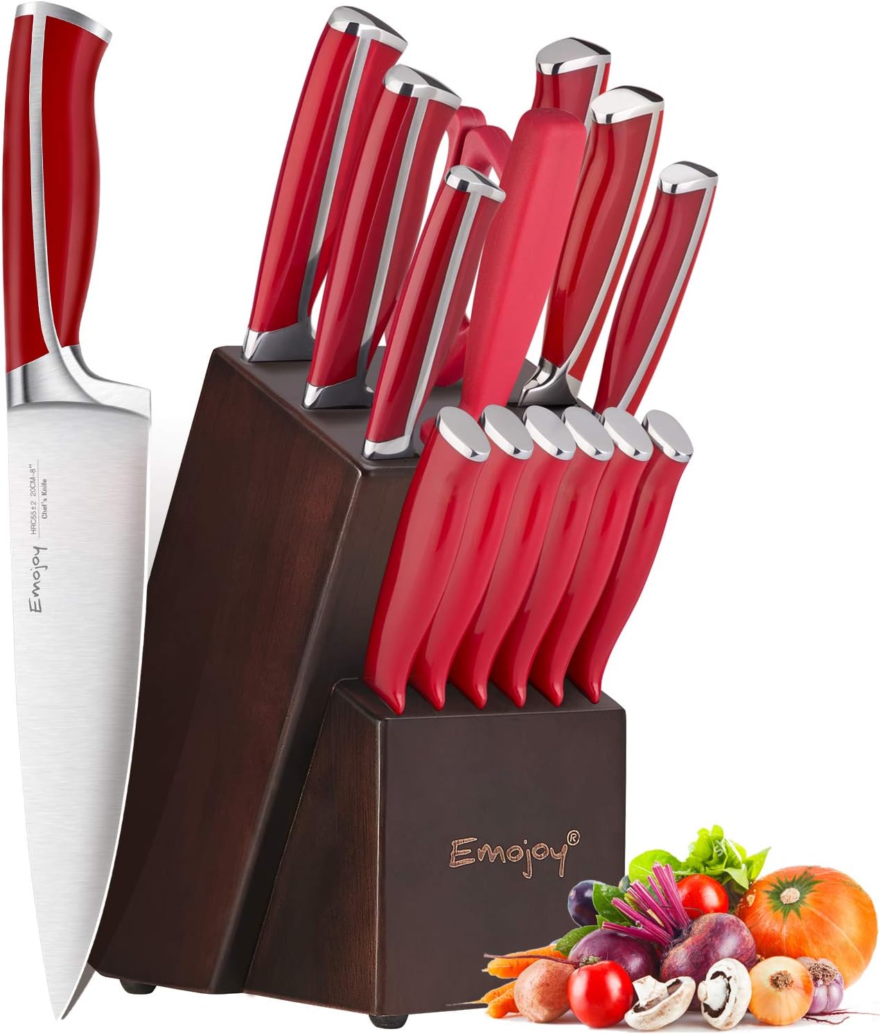 Amazon Com Emojoy Knife Set 15 Piece Kitchen Knife Set With