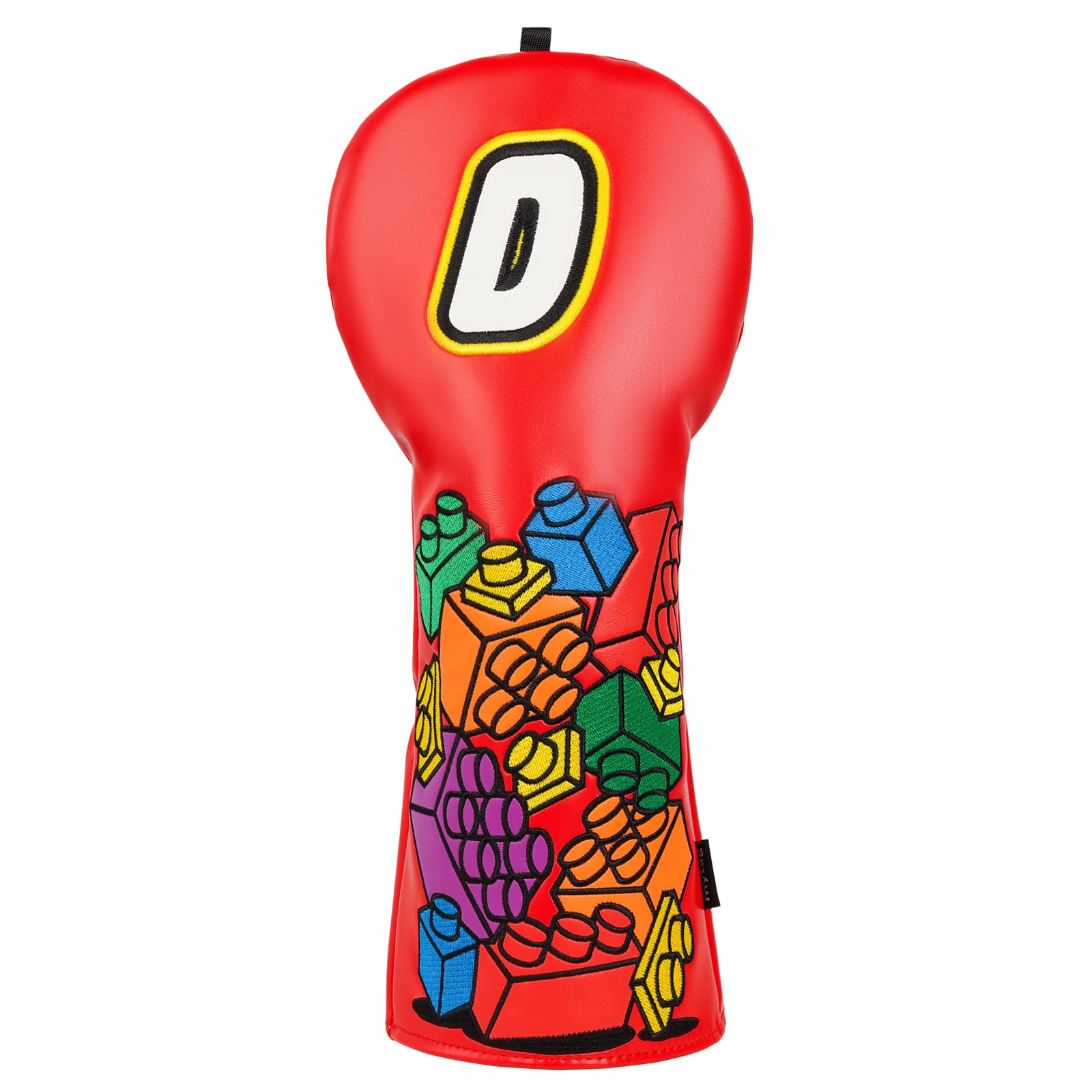 Photo 1 of mytag Fun Driver Headcover Building Blocks Design, Red Golf Driver Head Cover for Kids Youth