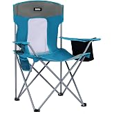 Camping Chairs Portable Folding Lightweight Outdoor Lawn Chair, Blue | Foldable Camp Chairs for Adults with Cooler Bag, Cup Holder and Side Pocket for Camping, Beach, Sports, Hiking, Fishing