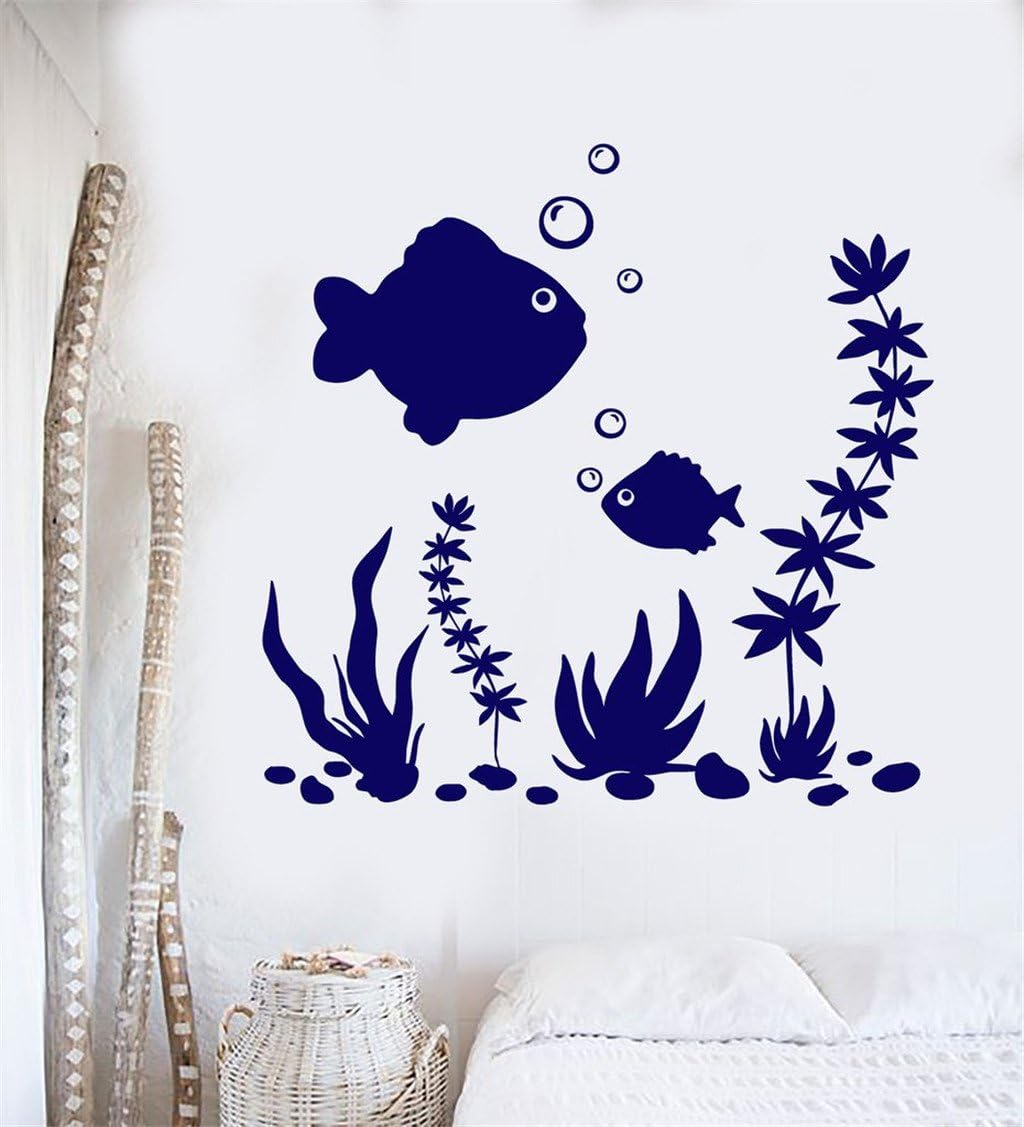 Negativ Wall Decal Fish Aquarium Marine Vinyl Removable Mural Art Decoration Stickers for Home Bedroom Nursery Living Room Kitchen