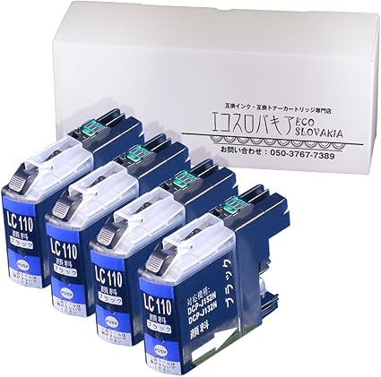 Amazon ブラザー用 互換 Lc110pgbk 顔料ブラック 4本セット 互換インク 残量表示ic 保証付 Dcp J152n Dcp J137n Dcp J132n 他対応 エコスロバキア インクカートリッジ 通販