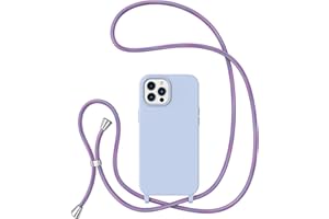 ZTOFERA Crossbody Case for iPhone 14 Pro with Lanyard Strap Adjustable Rope Liquid Silicone Soft Cover for iPhone 14 Pro 6.1 inch-Violet