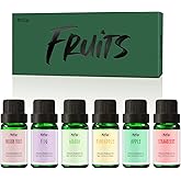 Fruit Essential Oils, MitFlor Premium Fragrance Oil for Candle Soap Making, 6x10ml, Summer Refreshing Diffuser Oil Scents, Guava, Strawberry, Passion Fruit, Apple, Fig, Pineapple