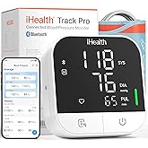 iHealth Track Pro Upper Arm Blood Pressure Monitor, Full-View LED Screen​, Body & Cuff Detection, App-Enabled for iOS & Android, Adjustable Cuff Large Adults Arm Friendly