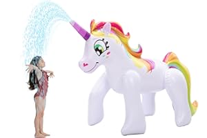 JOYIN 53'' Inflatable Sprinkler with Unicorn Design- Sprinkler for Kids and Adults Outdoor Water Toys, Alicorn/Pegasus Lawn Sprinkler Birthday Party Decorations Gift for Kids Summer Fun Activities