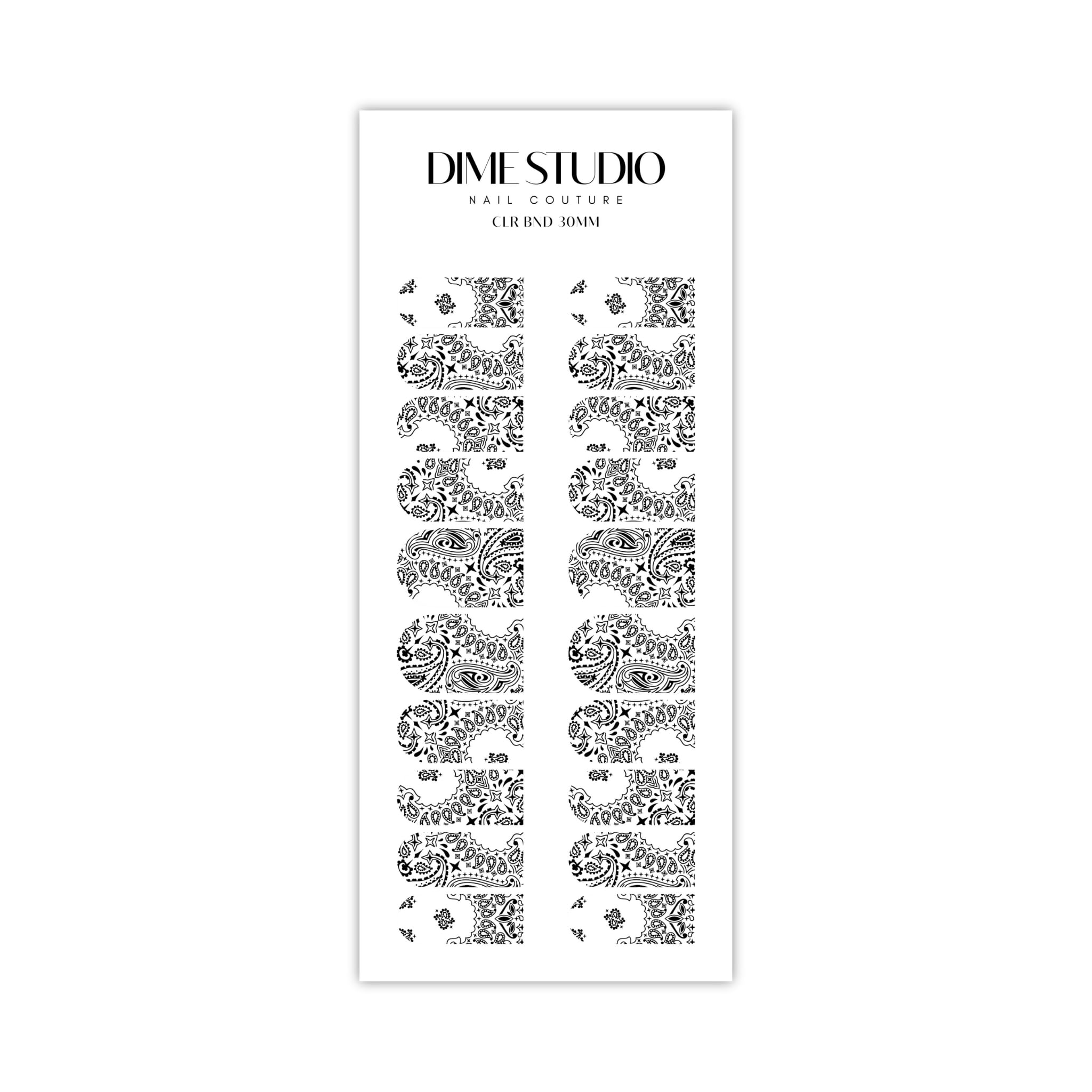 DXH NAIL CO Clear Classic Bandana Nail Decals Water Transfer Nail Wraps Paisley Nail Art (30MM Shorty)