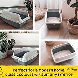 Cat Centre Medium Litter Tray Hooded Dark Grey with Detachable Rim view 7