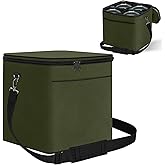 Mini 1LB Propane Tank Storage Bags with Padding, Adjustable Shoulder Strap, Camping Fuel Cylinder Carry Bag for 4-Pack Propane Tanks 16 OZ, Refillable Small Propane Gas Canister Bottle Case-Green
