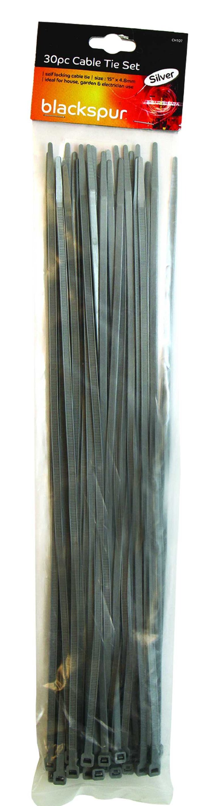Blackspur BB-CH107 Cable Tie Set - Silver