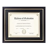 FramePro 11x14 Diploma Frame with Black over Gold