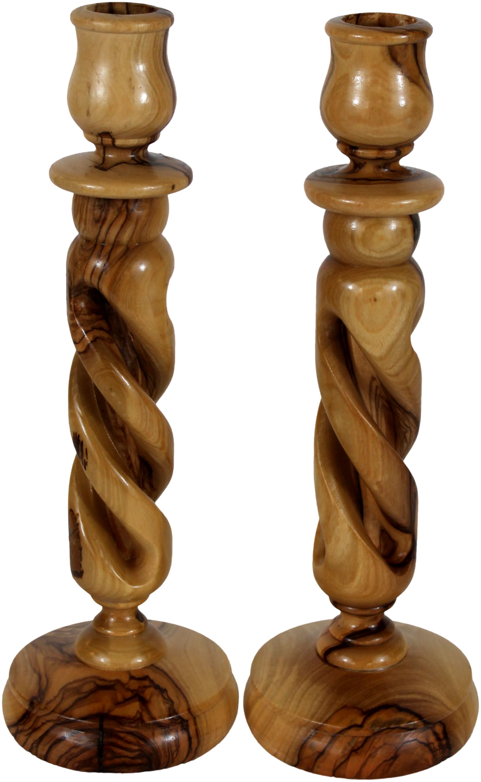Holylandmarket Candle Holder Sticks Made From Olive Wood From The Holy Land