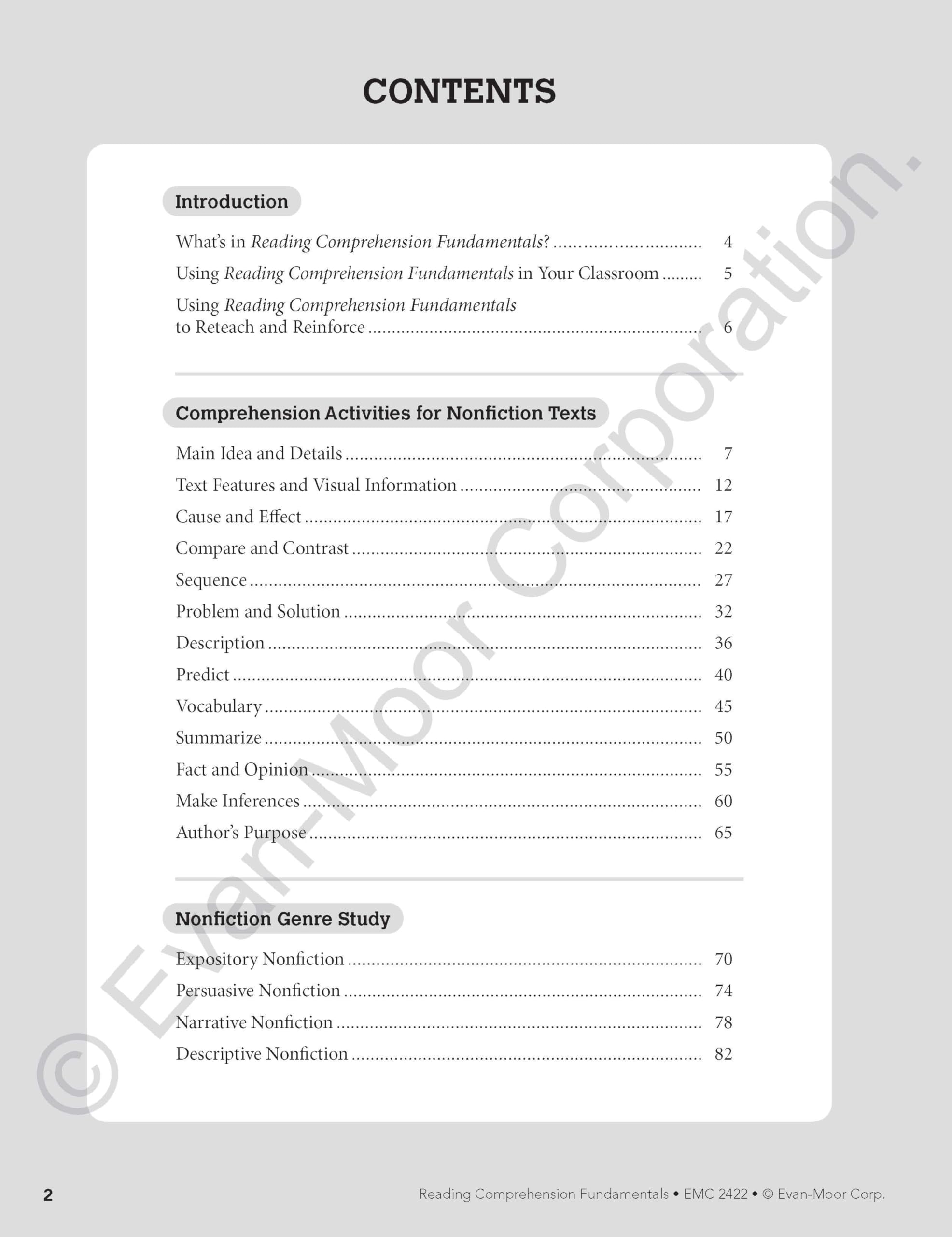 Evan-Moor Reading Comprehension Fundamentals, Grade 2