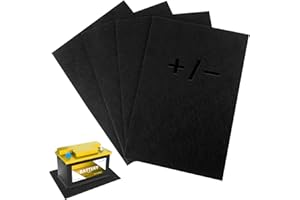 VERDANZIA 4 Pcs Battery Protector Mat, 8 X 12 Inches Battery Acid Absorber Mat, Anti Shock and Corrosion Mat for Battery, Anti Vibration Pads for Rvs, Cars, Boats and Trucks (4)