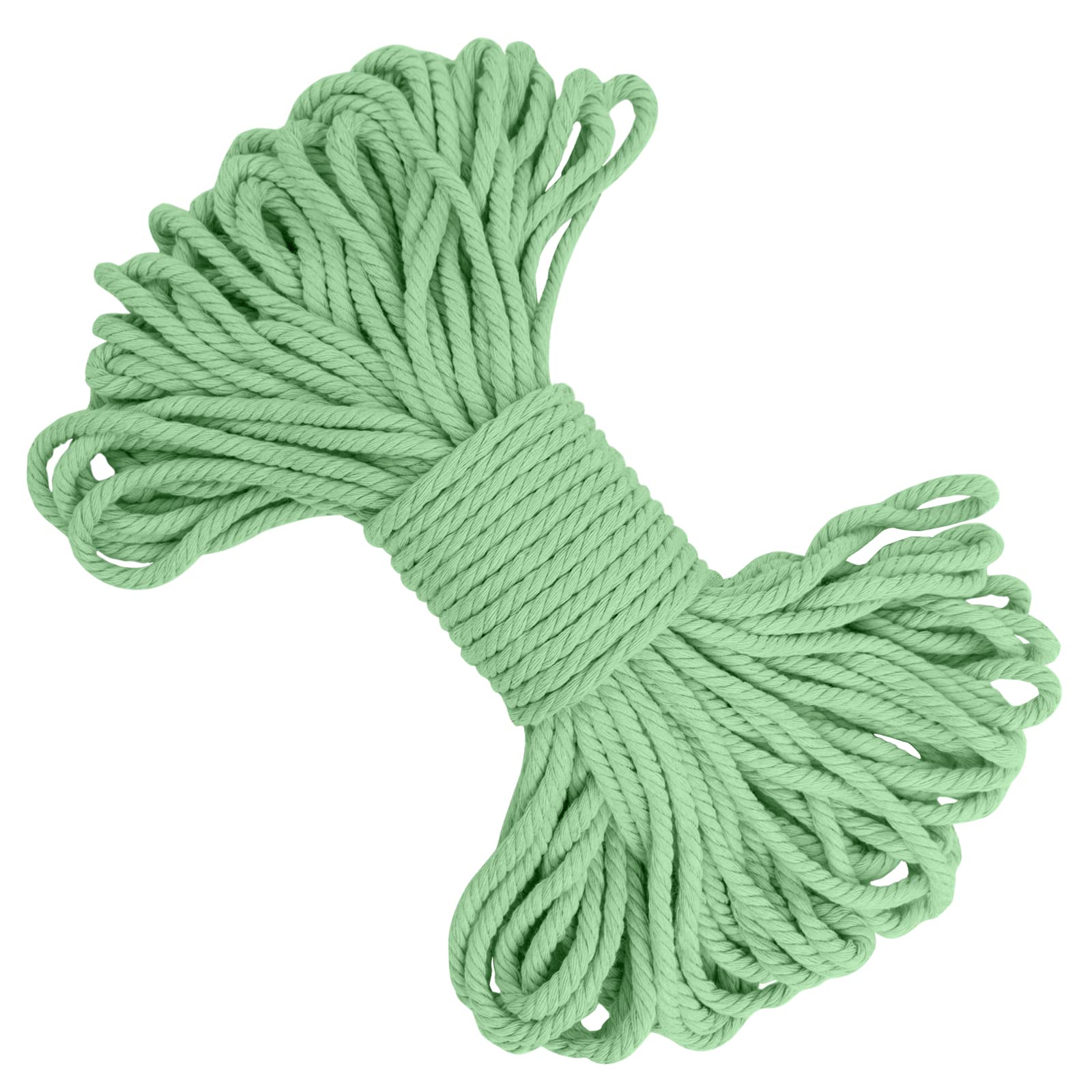 LEREATI Macrame Cord 5mm x 20m, Thick Cotton Macrame Rope Yarn, Coloured Craft String for Plant Hanger, Wall Hanging, DIY Crafts, Gift Wrapping, Home Decorations (Aqua Green)