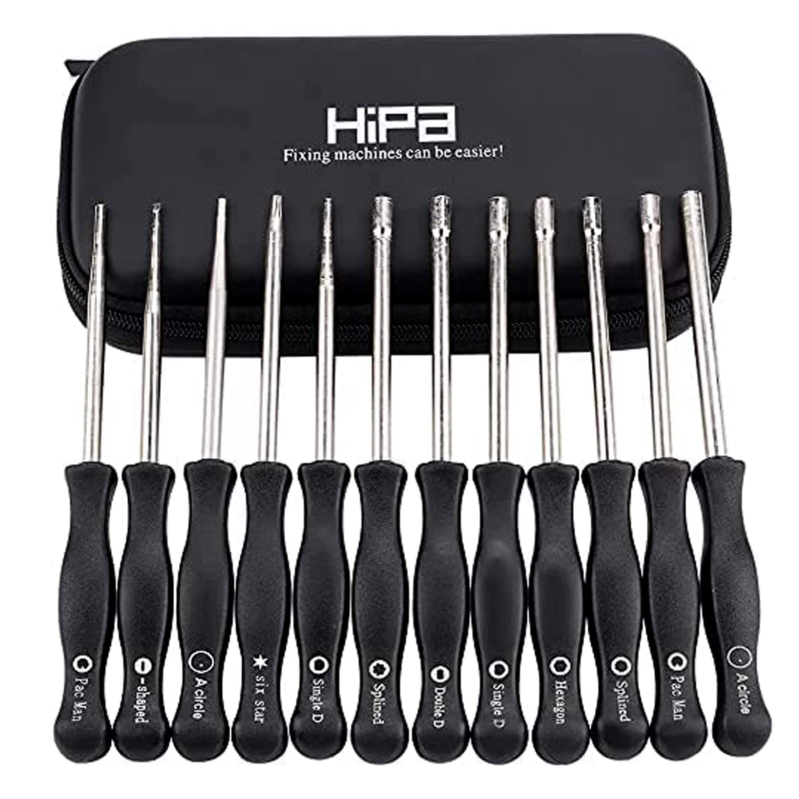 SAVIOR Set of 12 Carburetor Tuning Tools/Tuning Screwdriver for 2-Stroke Engine Spline Tooth/Pac Man/D/D-Tip for Poulan Hus-qvarna STHIL ECHO Chainsaws Brush Cutter, Metal
