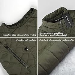 Fuinloth Women's Quilted Vest, Stand Collar