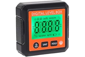 Digital Level Box, Magnetic Electronic Angle Inclinometer Protractor, Portable 4x90°Measurement for Wood Processing, Automobi