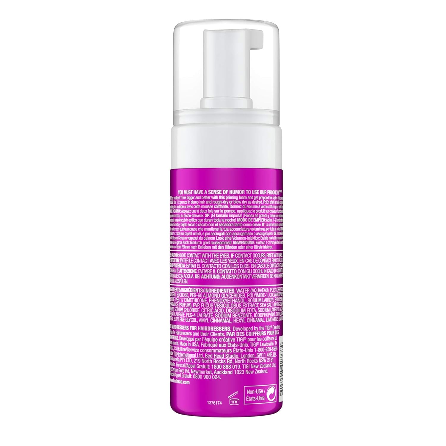 Bed Head Big Volume Boosting Foam, 4.22 Fluid Ounce : Beauty