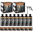 Rhinox Black 2 Gallon Urethane Spray-On Truck Bed Liner Kit - 8 Bed Liners, 8 Hardeners and 1 Applicator Spray Gun - Just Mix, Shake and Shoot It - Professional Durable Textured Protective Coating