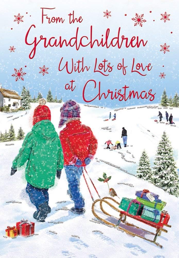 Traditional Christmas Card from Grandchildren - 9 x 6 inches - Regal Publishing, Multicolor