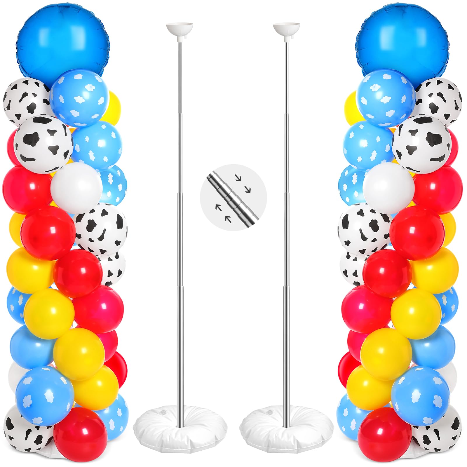 Photo 1 of **PARTS ONLY** Hungdao 2 Sets Toys Inspired Balloon Column Stand Kit Cartoon Game Cow and Cloud Pattern Yellow Red Blue White Latex Balloons for Halloween Inspired Party Themed Birthday Baby Shower Decorations