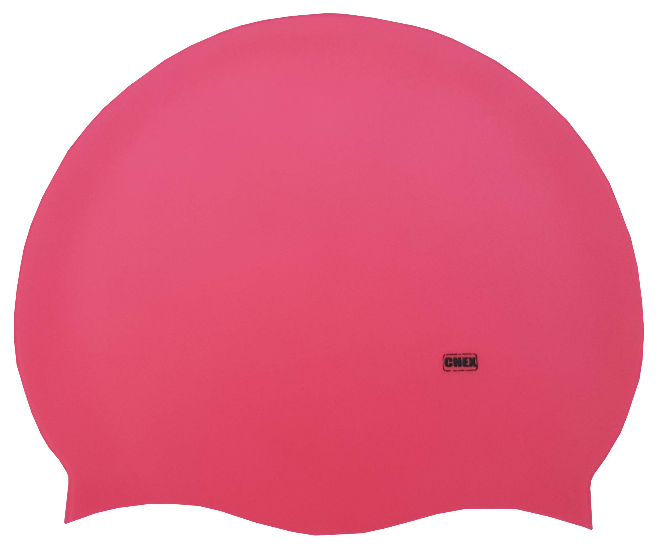 CHEX Branded Stretchy Silicone Unisex Women Men One Piece Swimming Hat Swim Cap Plain Fluo Dark Pastel Colours One Size Adults 8+ Years Easy Pull On Swim Hat (Neon Pink) โ image 1