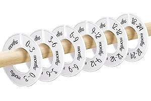 Pro Goleem Baby Closet Dividers Unisex Baby Closet Organizer for Nursery Baby Clothes Size Age Dividers Fits 1.5" Rod 6 PCS