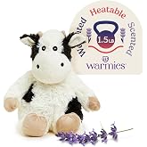 warmies Microwavable &amp; Weighted Stuffed Animals, Black &amp; White Cow - Heated Stuffed Animal Plushie for Warmth &amp; Comfort - Cute Soft Plush Toys for Boys, Girls, Babies &amp; Toddlers