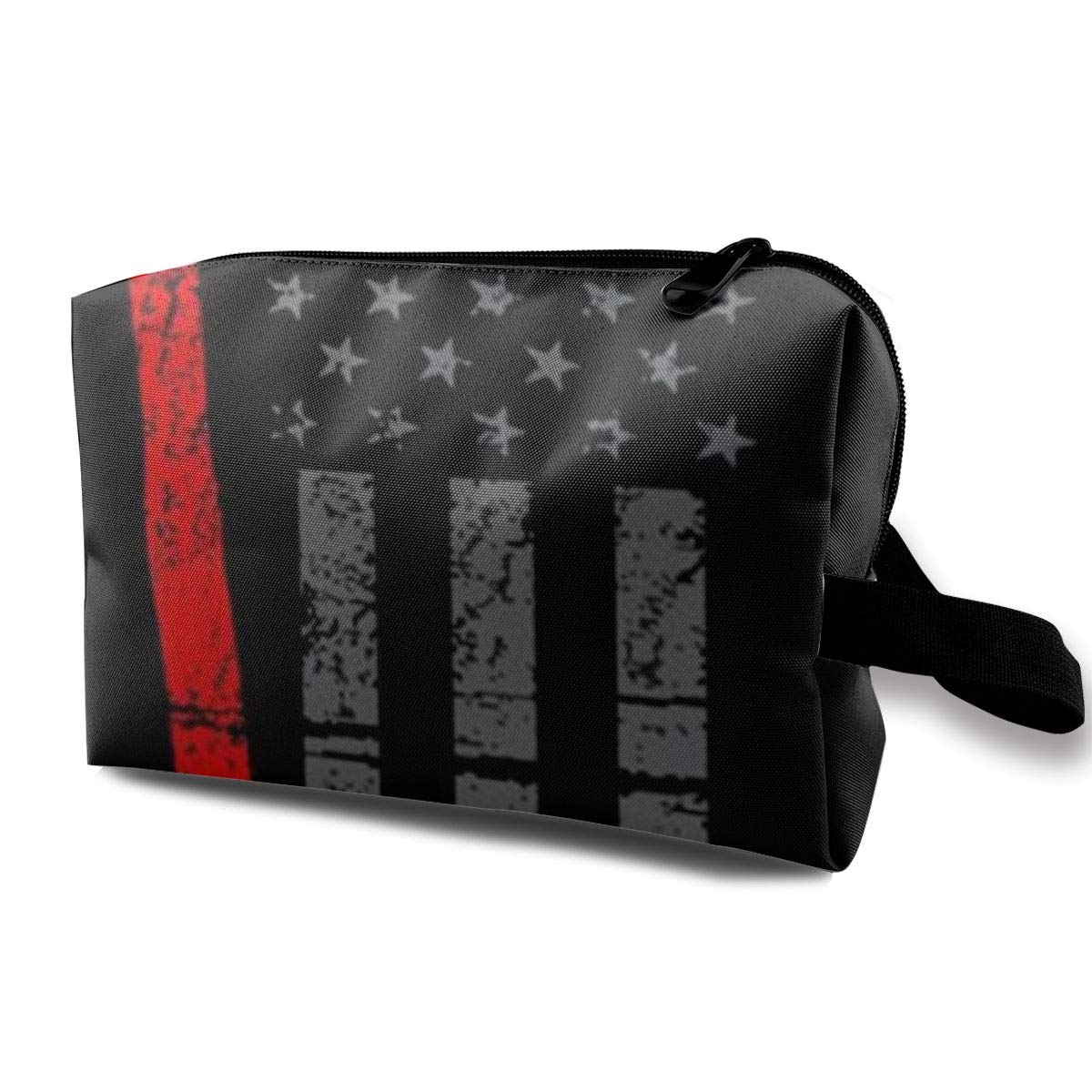 Women Girls Firefighter Flag Thin Red Line Axe Toiletry Bag Makeup Bags Set Wash Bag