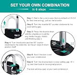 ZHEGE Long Shackle Padlock 4-Digit Combination 2 Pack Black Outdoor view 6