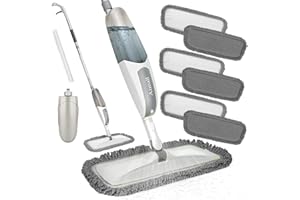 Spray Mop for Floor Cleaning Microfiber Mop Wet Dust Mop with 6 Washable Reusable Microfiber Pads and 550ML Refillable Bottle