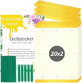Blooven Fruit Fly Traps Double-Sided Yellow Sticky Catcher 40 PCS Indoor