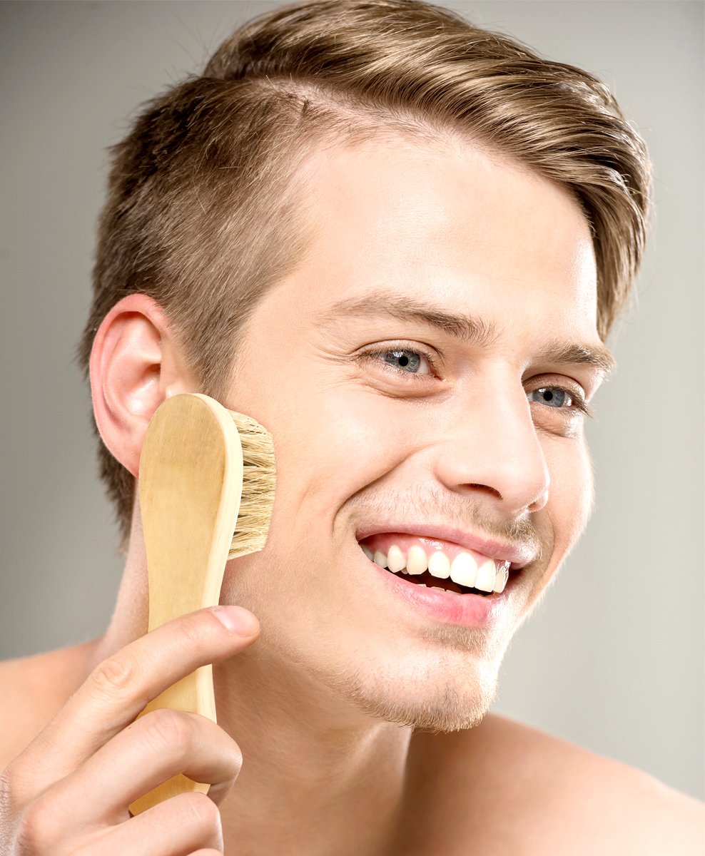 Bath Blossom Face Cleansing Brush for Facial Exfoliation - Skin Cleaning Scrub Scrubber Brush - Natural Bristles Exfoliating Face Brushes for Dry Brushing and Scrubbing - Suitable for Men and Women : Beauty