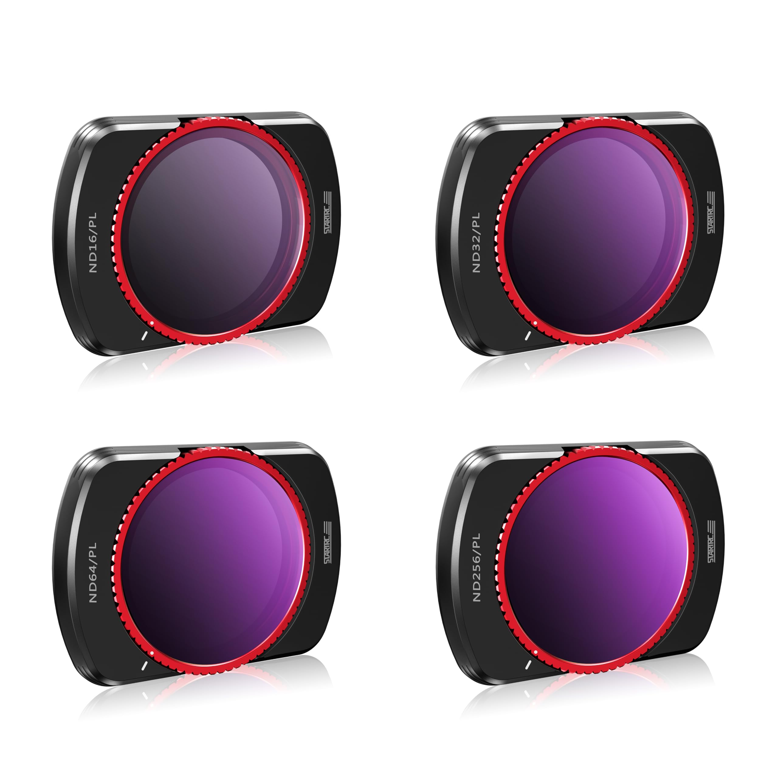 STARTRC NDPL Filters Set for DJI Osmo Pocket 3 Creator Combo Accessories - 4 Pack ND/PL16,ND/PL 32,ND/PL 64,ND/PL256(Magnetic)(Aluminum Version)