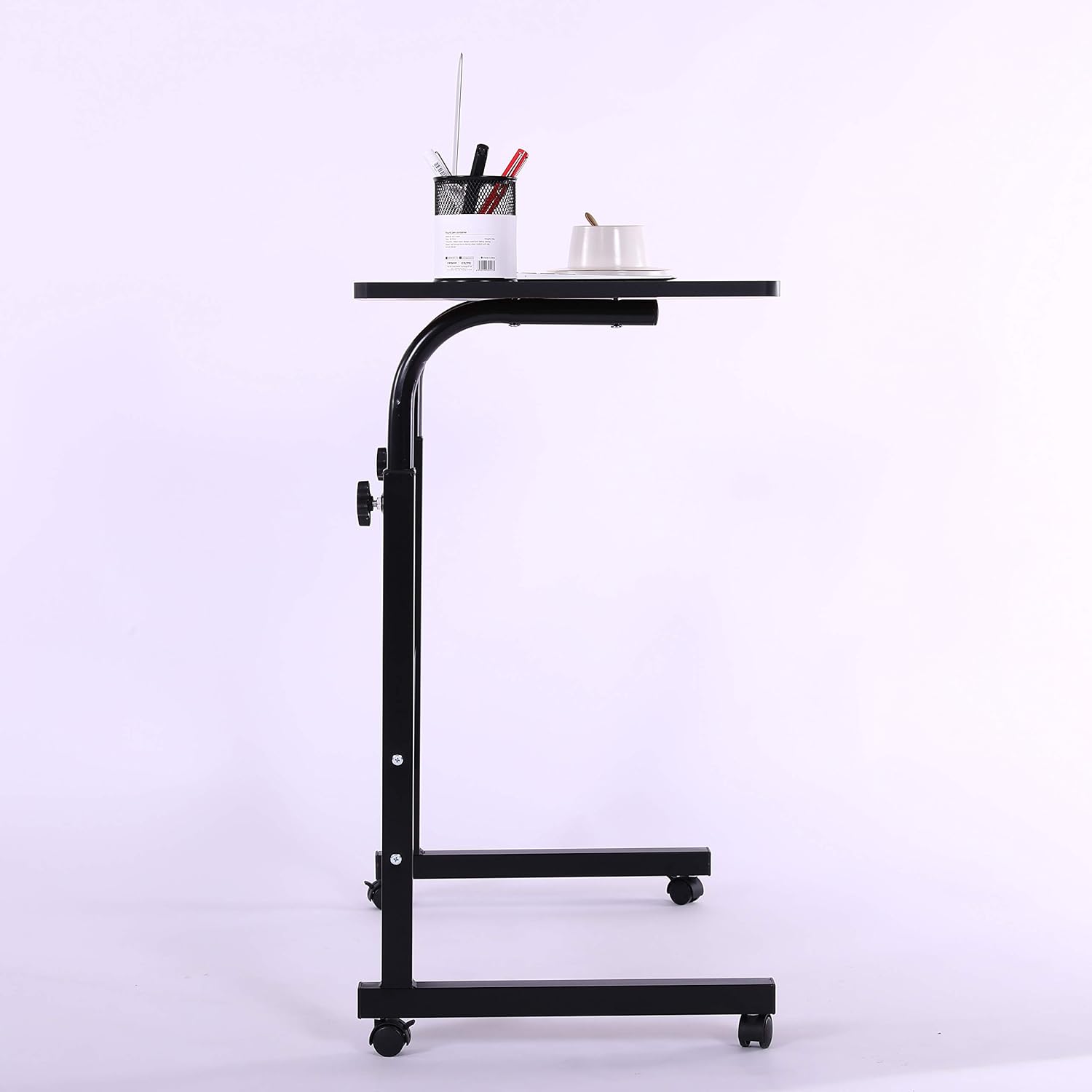 Laptop Cart 23.6" Mobile Table Fancasa Movable Portable Adjustable Notebook Computer Stand with Wheels (Black): Home Audio & Theater