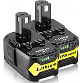 Ultraxxis 2 Packs High Capacity Replacement for Ryobi 18v Battery P108 P104 P105 P102 P103 P122 P109 Li-ION Compatible with Ryobi 18V ONE+ System Cordless Power Tools and Charger