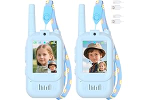 Mafiti Toys for 3 4 5 6 7 8 Year Old Boys Girls Mini Video Walkie Talkies for Kids 2 Pack Rechargeable 1000 Feet Range Birthday Indoor Outdoor (Blue+Blue)