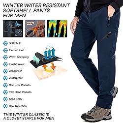 Men's Snow Ski Waterproof Fleece Lined Pants Winter