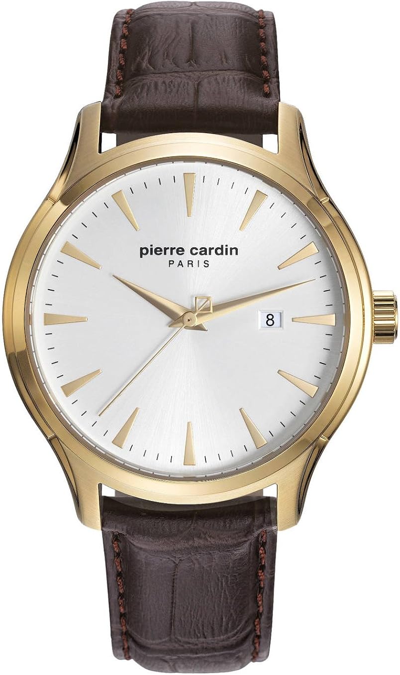 Pierre Cardin Mens Analogue Classic Quartz Watch with Leather Strap