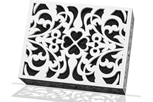 ORYX VISION ORYX Doorbell Chime Cover Box Only, White Door Bell Covers for Wall, Wood Piano Paint Design for Decorative, Standard Size 7.63x5.94