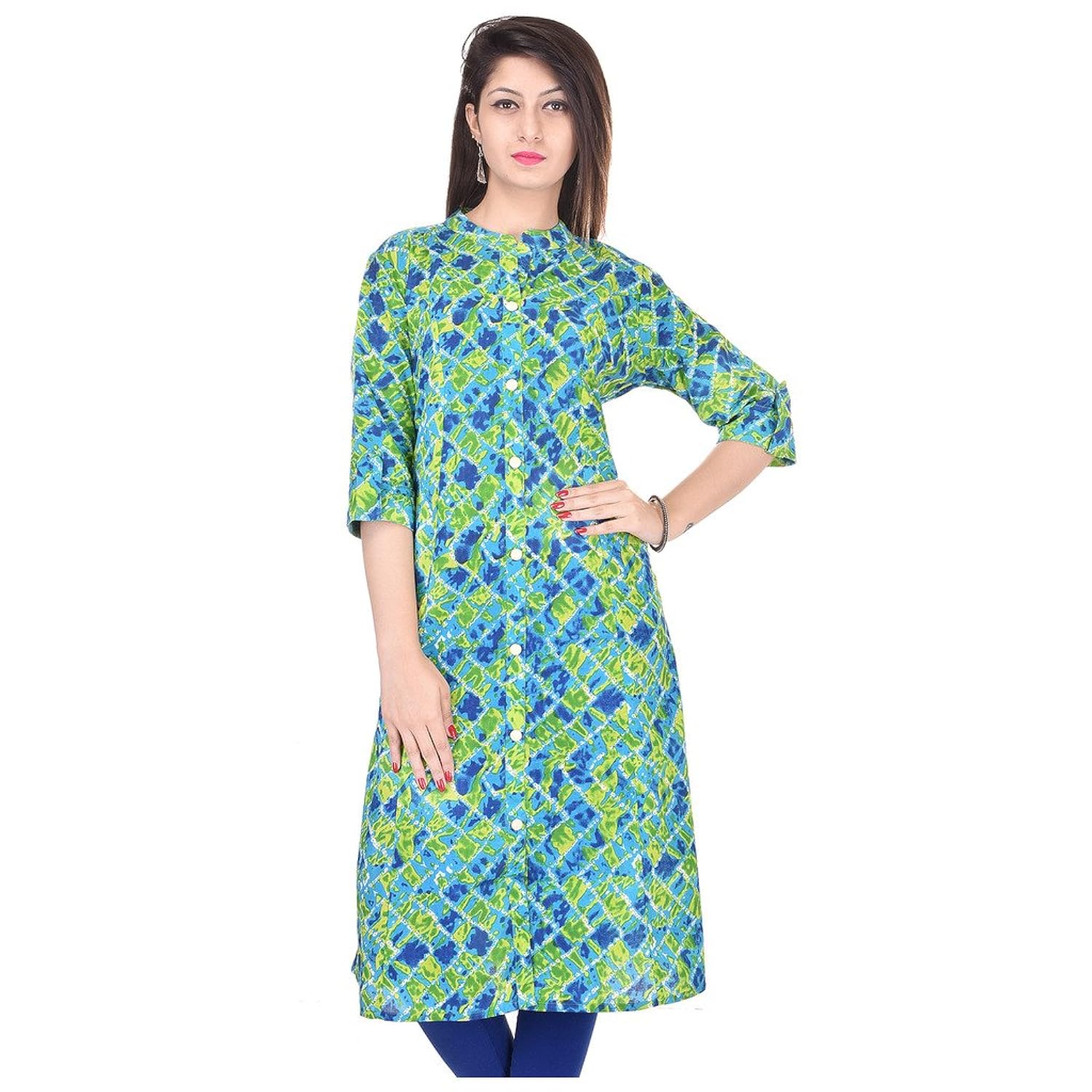 palakh women's cotton straight printed kurti(multicolor)