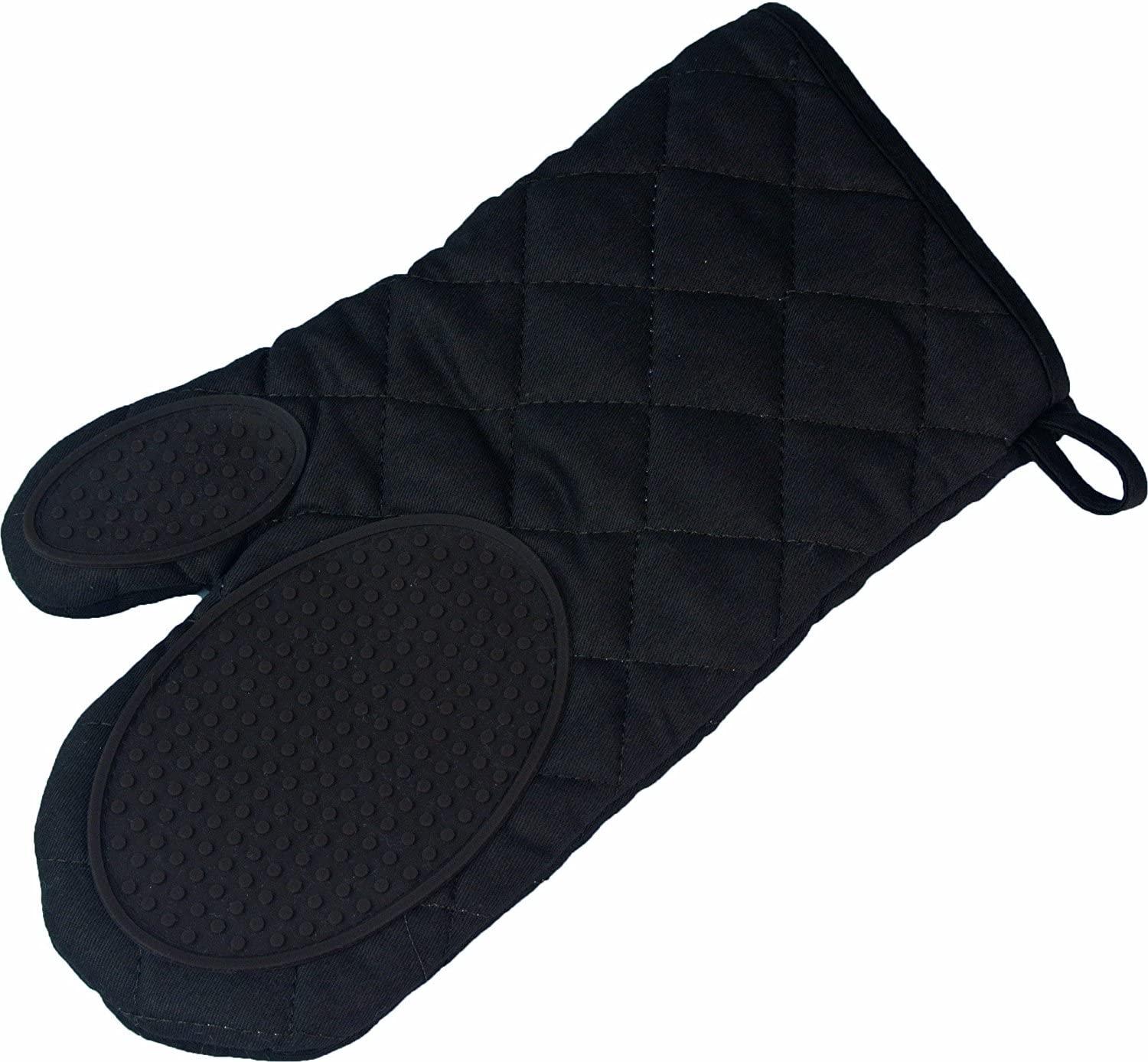 Ligne Decor 30 x 18 cm Polycotton Plus Silicone Cuistot Glove, Noir Black