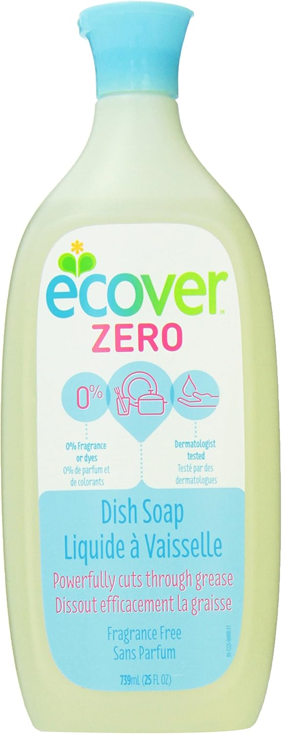 Ecover Dish Soap Liquid Zero, Fragrance Free, 25 Fluid