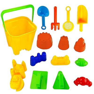 Large Bucket, Rake, Shovels, Molds 