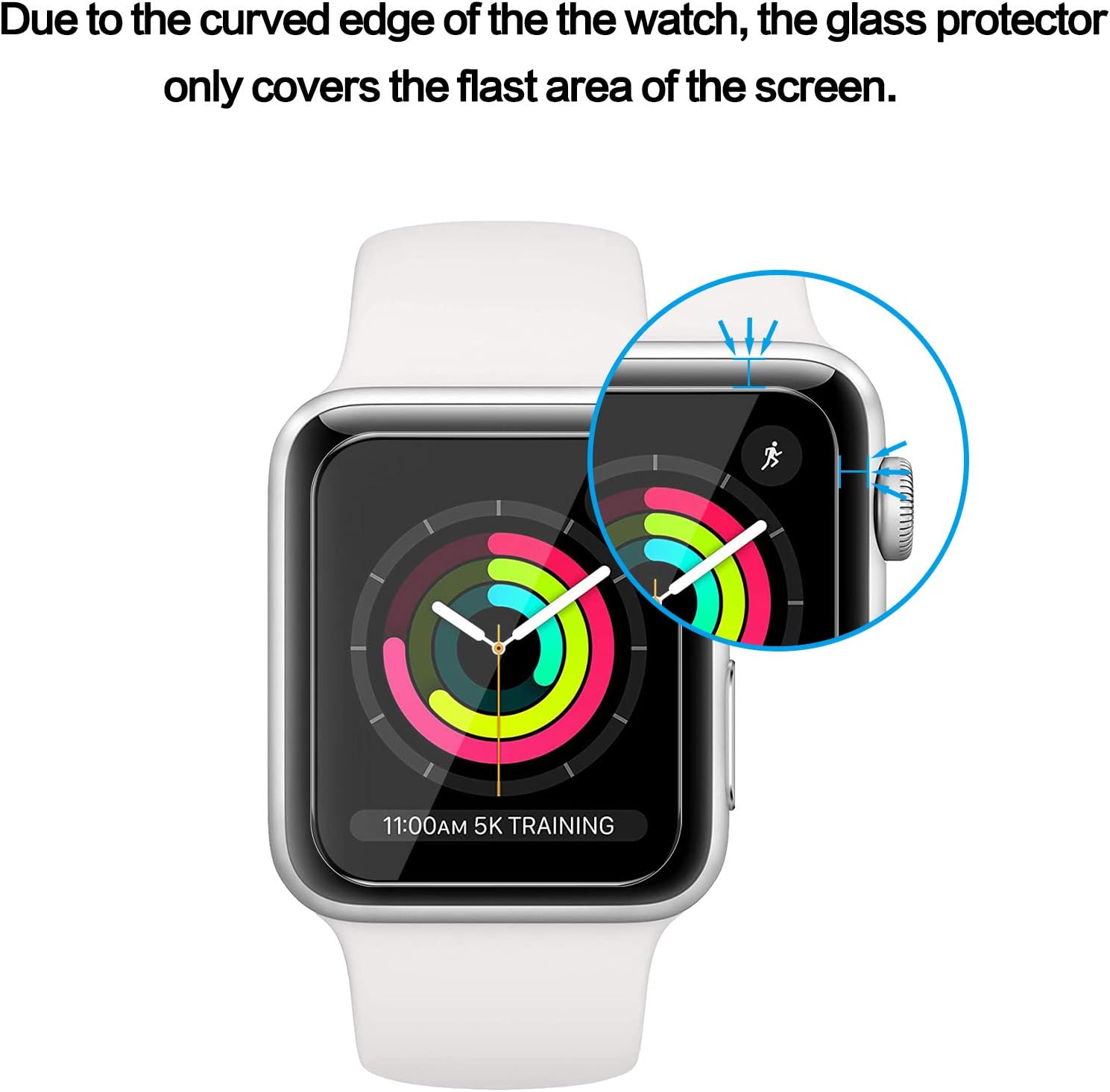 Tourist [3 Pack] Compatible for Apple Watch Tempered Glass Screen Protecto 38mm Series 3 / 2 / 1, 9H Hardness, Anti-scratch, Anti-fingerprint, Anti-bubble Easy Installation with Lifetime Replacements: Electronics