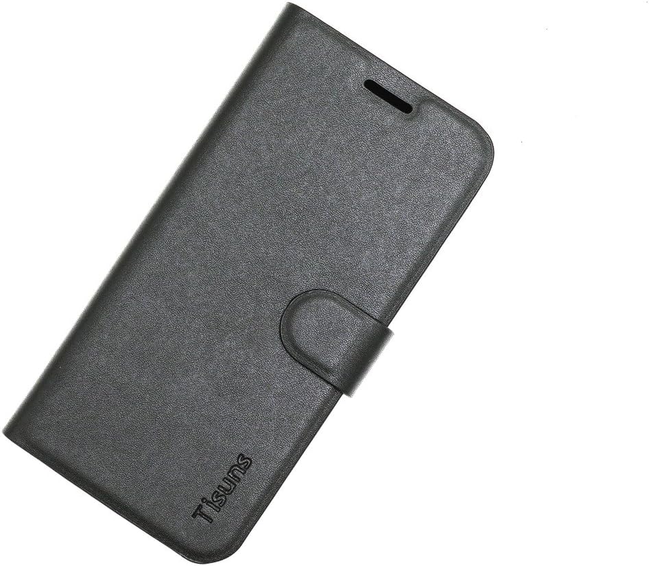 Tisuns Samsung Galaxy A6+ (2018)/SM-A605GN/DS DUAL SIM 6.0" HD+ Case Leather Wallet Flip Cover With Card Slots Magnetic Closure Kickstand Funtion/Ultra thin (Black)