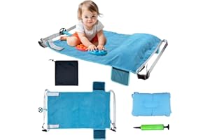 Pikpops Portable Airplane Footrest for Little Kids, Children Plane Seat Extender, Flight Flying Travel Essentials (Light-Blue)