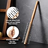 BESTOOL Small Round Beard Brush for Short to Medium Hair Natural Finish view 3