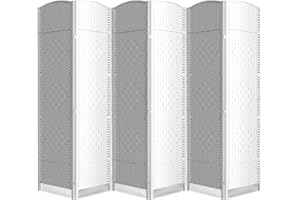 Cocosica 6 Panel Room Divider,6Ft Folding Privacy Screen,Tall - Extra Wide Foldable Panel Partition Wall Divider with Diamond Double-Weaved Hand-Woven Design Room Screen Divider
